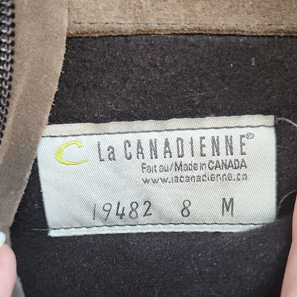 La CANADIENNE Tan Beige Natural Gray Brown Suede Heeled Boots - Picture 2 of 13